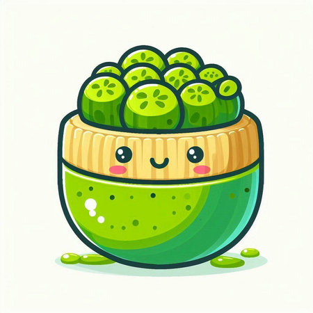 Cute kawaii kawaii kiwi fruit. Vector illustration.のイラスト素材