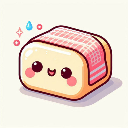Cute kawaii bread. Vector illustration. Cartoon style.のイラスト素材