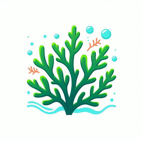Coral icon on white background. Vector illustration in cartoon style.のイラスト素材