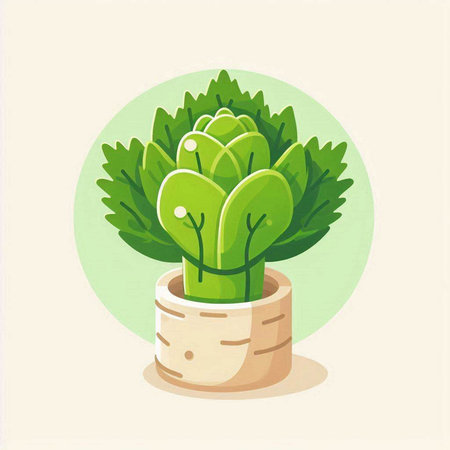 Cactus in a pot. Vector illustration in flat cartoon style.のイラスト素材