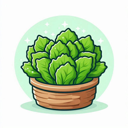 Cabbage in a pot on a white background. Vector illustration.のイラスト素材