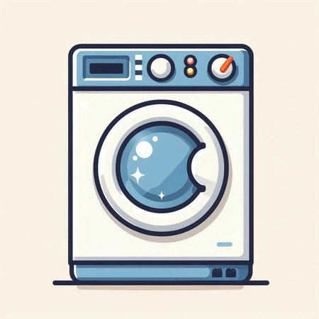 Washing machine icon. Flat illustration of washing machine vector icon for web designのイラスト素材