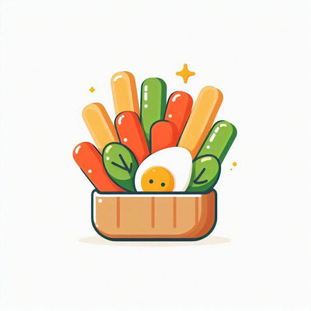 Illustration of fast food in a box on a white background.のイラスト素材