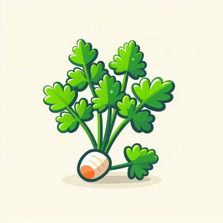 Parsley vector illustration. Fresh parsley vegetable isolated on white background.のイラスト素材