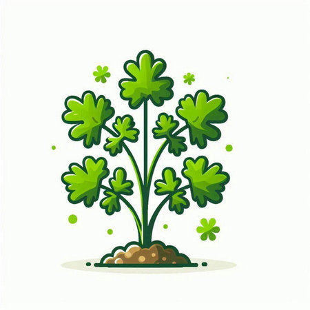 Parsley plant vector illustration. Isolated on white background.のイラスト素材