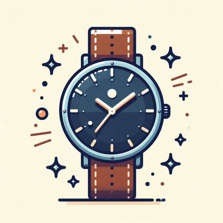 Wristwatch icon in flat style. Wristwatch vector illustration.のイラスト素材