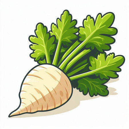 Illustration of a parsley root on a white background - vectorのイラスト素材