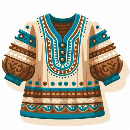 Ukrainian ethnic blouse. Vector illustration isolated on white background.のイラスト素材