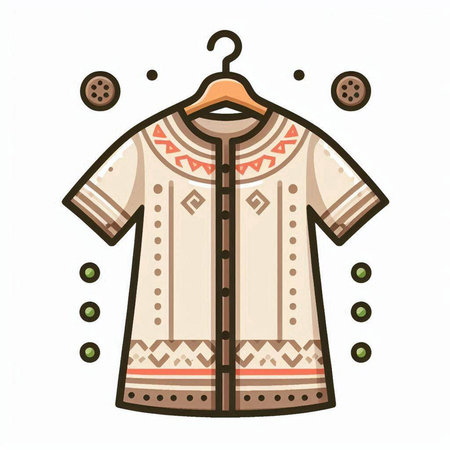 Vector illustration of a t-shirt on a hanger with buttonsのイラスト素材
