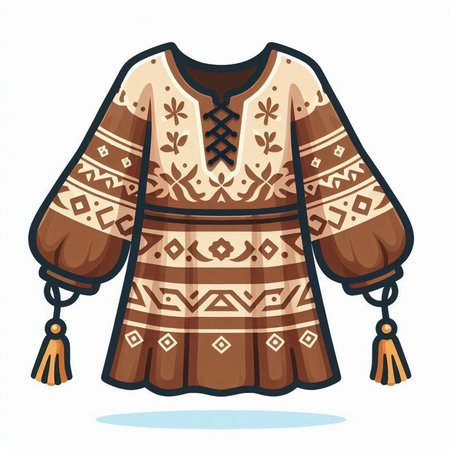 Native american indian ethnic costume isolated on white background. Vector illustration.のイラスト素材
