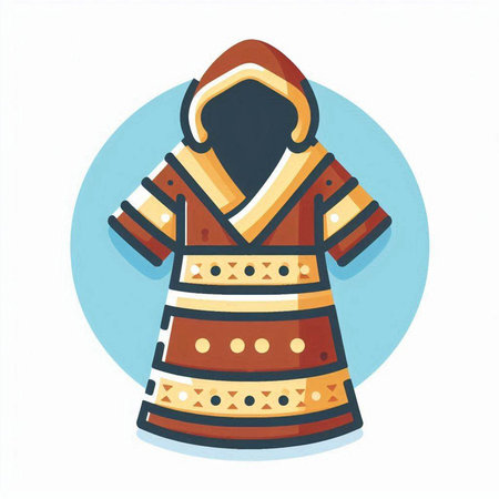 Illustration of a traditional indian dress on a white background.のイラスト素材