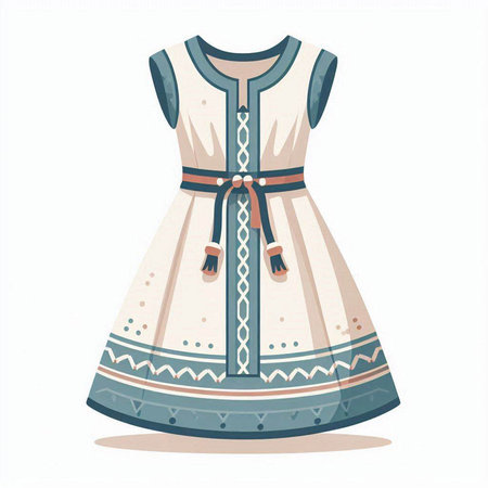 Dress vector illustration isolated on a white background. Traditional clothing.のイラスト素材