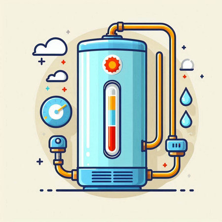 Water boiler. Flat illustration of water boiler vector icon for web designのイラスト素材