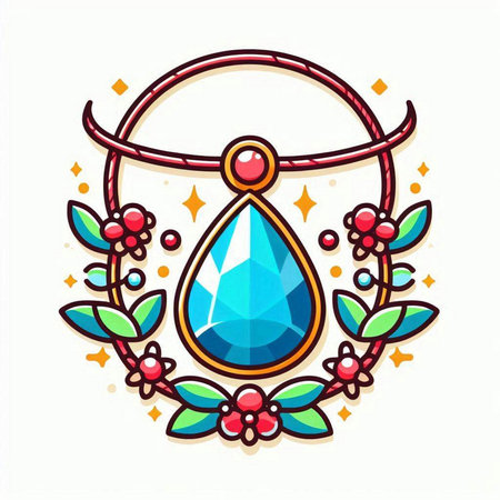 Jewelry design element with precious gemstone. Vector illustration.のイラスト素材