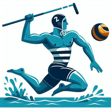 Water polo player vector illustration. Water polo player vector illustration.のイラスト素材