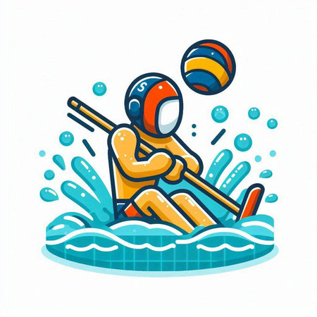 Water polo player. Water polo player. Vector illustration.のイラスト素材