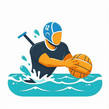 Water polo player. Water polo player. Vector illustration.のイラスト素材