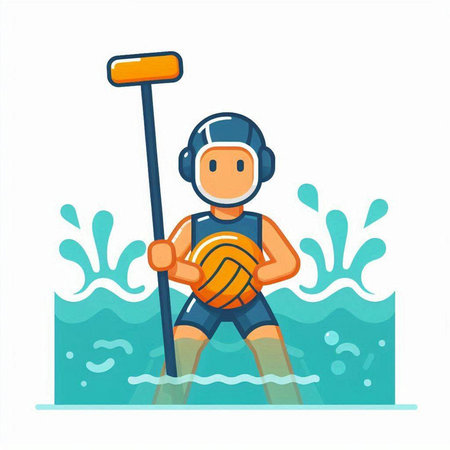 Water polo player vector illustration. Water polo player vector illustration. Water polo player vector illustrationのイラスト素材
