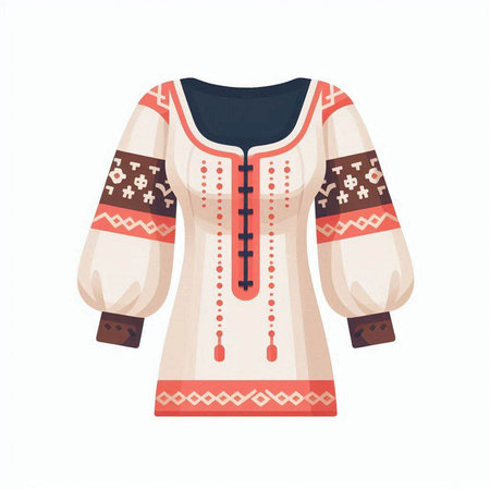 Ukrainian blouse isolated on white background. Vector illustration.のイラスト素材
