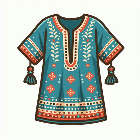 Ukrainian folk clothing. Isolated on a white background.のイラスト素材