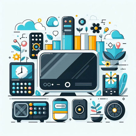 Flat design modern vector illustration concept of big data analytics and digital technology.のイラスト素材