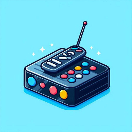 Retro video game console vector illustration. Retro gamepad with buttonsのイラスト素材