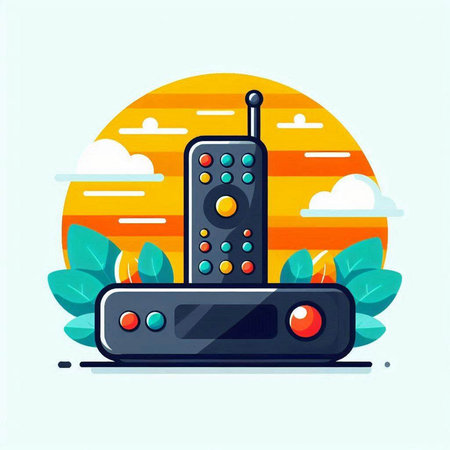 Modern flat design vector illustration concept of wireless communication devices. Vector illustration.のイラスト素材