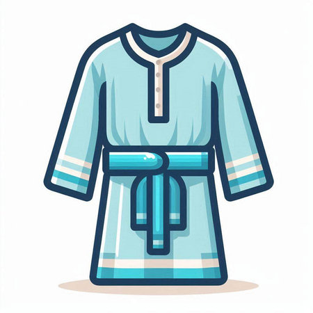 Illustration of a traditional japanese kimono on a white backgroundのイラスト素材