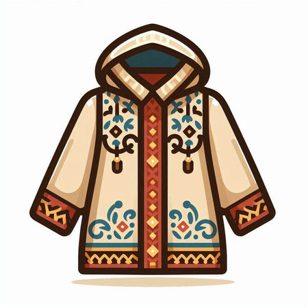 Hippie coat isolated on a white background. Vector illustration.のイラスト素材