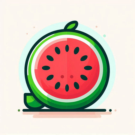Watermelon icon. Vector illustration of a watermelon on a white background.のイラスト素材