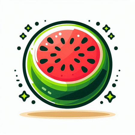 Watermelon icon isolated on a white background. Vector illustration. Eps 10.のイラスト素材