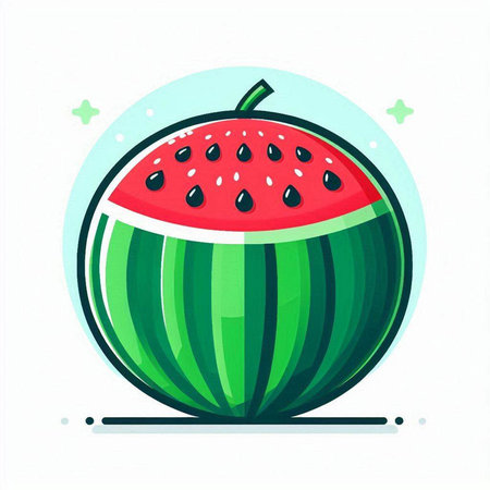 Watermelon vector icon. Watermelon flat illustration. Watermelon icon.のイラスト素材