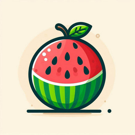 Watermelon vector icon. Flat illustration of watermelon vector icon for web designのイラスト素材