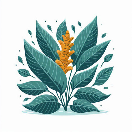 tropical plant with leafs and seeds isolated icon vector illustration designのイラスト素材