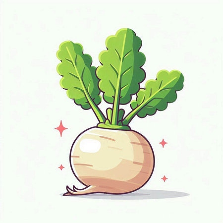 Vector illustration of a turnip. Isolated on white background.のイラスト素材