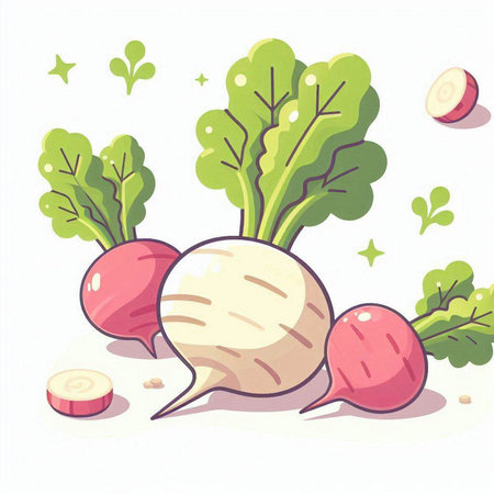 Radish vector illustration. Radish vector illustration. Radish vector illustration.のイラスト素材