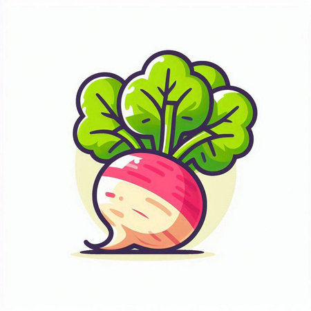 Radish icon isolated on white background. Vegetable vector illustration.のイラスト素材