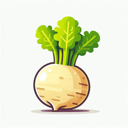 Illustration of fresh turnip on white background. Vector illustration.のイラスト素材