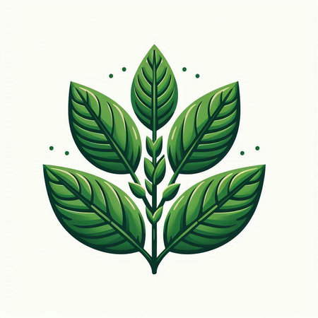 green leafs plant icon over white background. colorful design. vector illustrationのイラスト素材