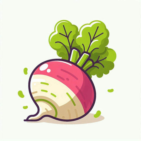 Radish vector illustration. Vegetable icon isolated on white background.のイラスト素材