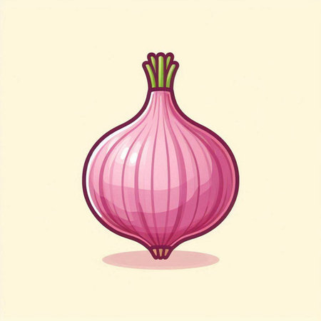 Illustration of a pink onion on a white background, vector illustrationのイラスト素材
