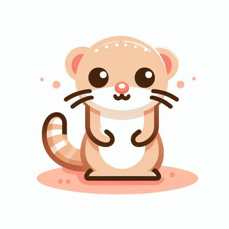 Cute little hamster cartoon. Vector illustration isolated on white background.のイラスト素材