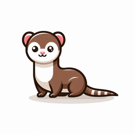 Cute ferret cartoon isolated on white background. Vector illustration.のイラスト素材