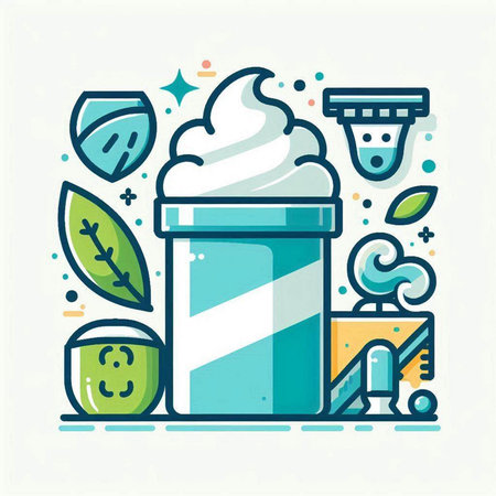 Vector illustration of deodorant in thin line style. Antiperspirant icon.のイラスト素材