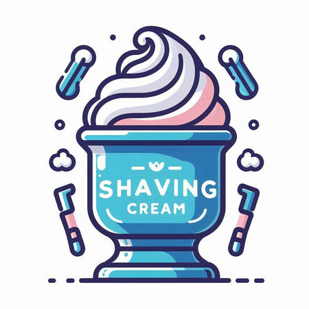 Vector illustration of ice cream in a glass jar. Flat line art style.のイラスト素材