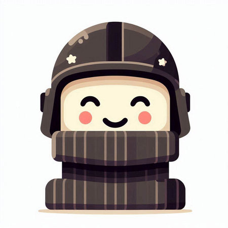 Vector illustration of cute astronaut in helmet and scarf isolated on white backgroundのイラスト素材