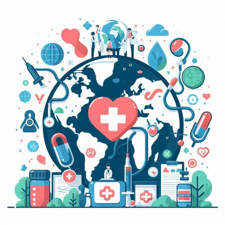 World Health Day concept. World Health Day. Vector illustration in flat styleのイラスト素材