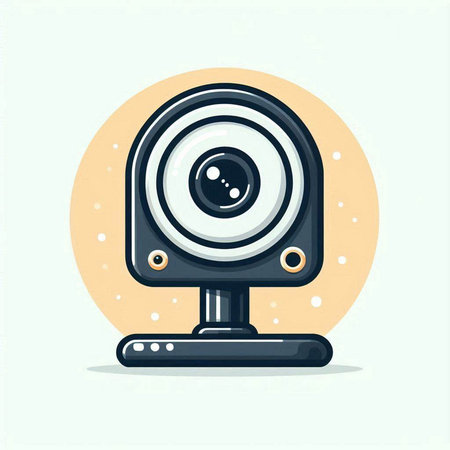 Webcam icon. Vector illustration in flat style. Webcam icon.のイラスト素材