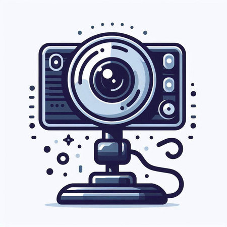 Vector illustration of a video camera on a white background. Flat design.のイラスト素材