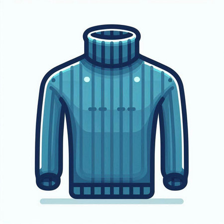 Blue sweater isolated on a white background. Vector illustration in flat style.のイラスト素材